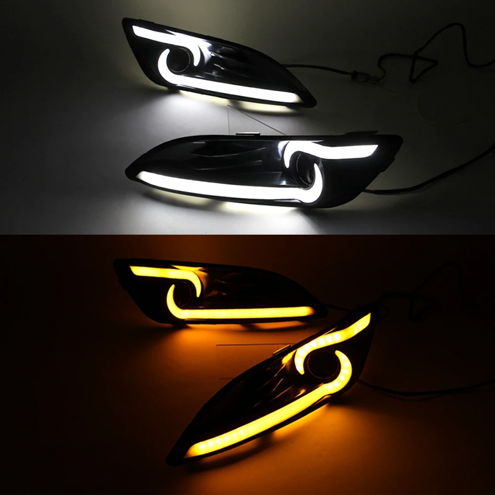 Auto Lampeggiante 2 pezzi Per ford fiesta 2013 2014 2015 2016 LED DRL Luce di marcia diurna Luce diurna Segnale impermeabile Luce per lo styling - Image 4