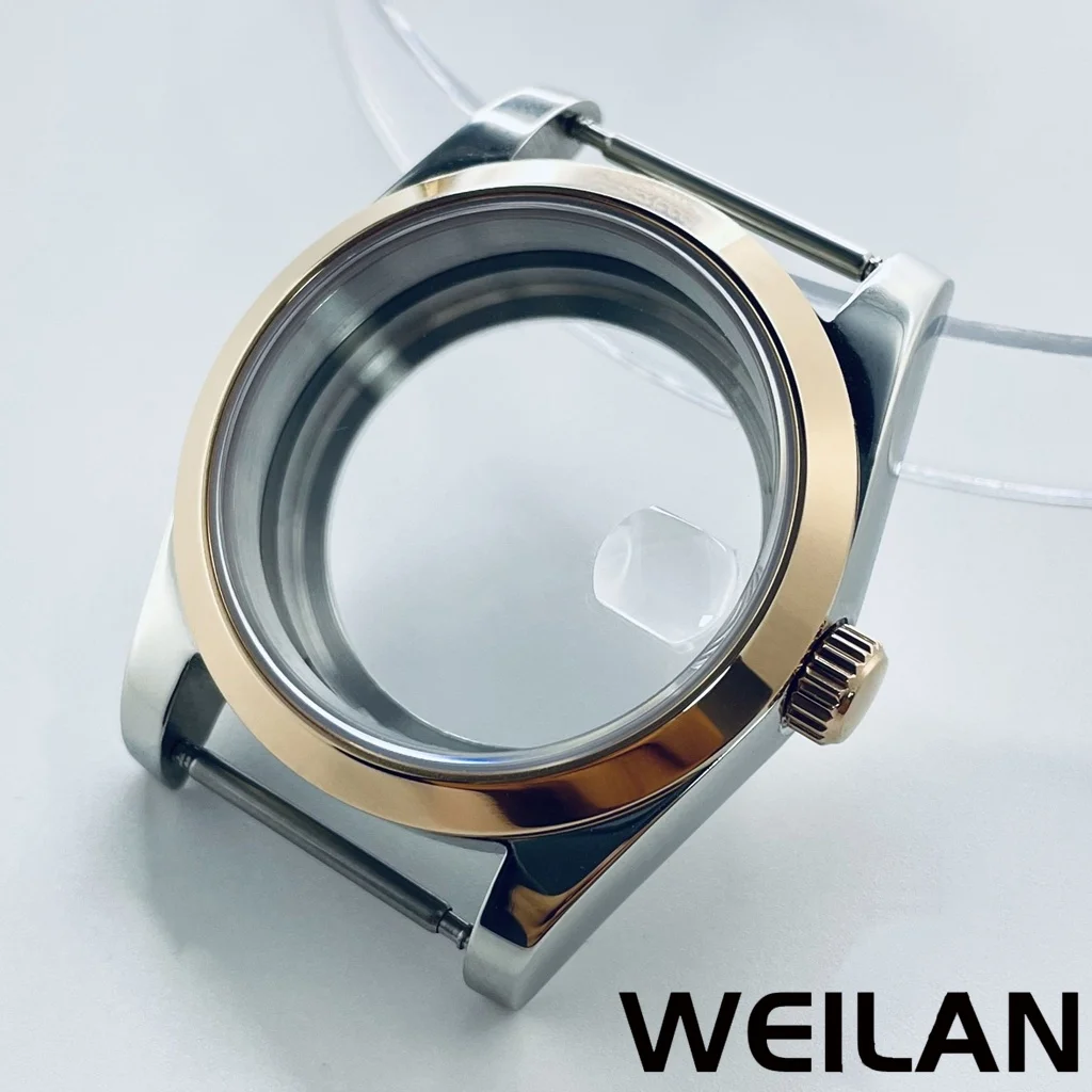 Rose Gold and Silvery Waterproof Watch Case with Sapphire Crystal