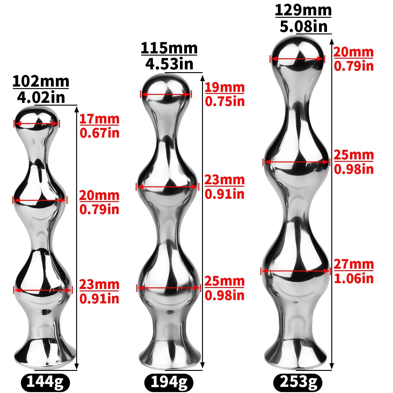 CITYFUN Metal Anal Plug With Finger Ring 3 Sizes Solid Beads Anus Dilator Pull Handle Buttplug Insert BDSM Sex Toys For Men