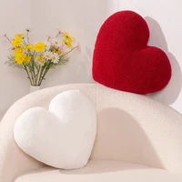 Plush Heart Pillow Stuffed White Red Say Love Plushie Wedding Party Sofa Chair Bed Home Room Decor Present 1