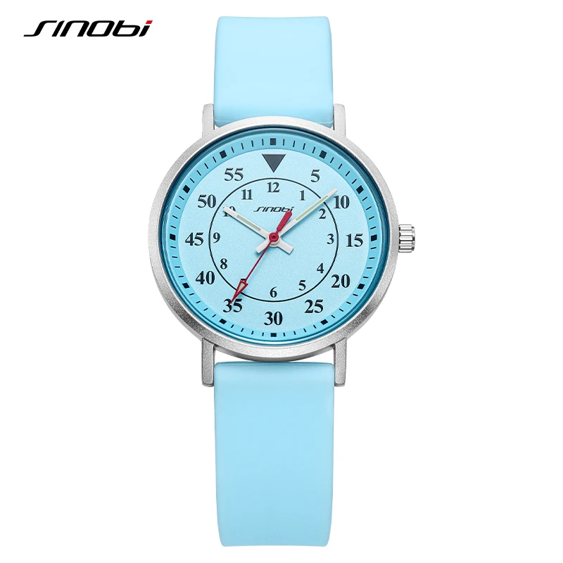 SINOBI Blue Sky Design Women's Watches Fashion Sports Rubber Womans Quartz Wristwatches Original Creative Ladies Clock Dropship