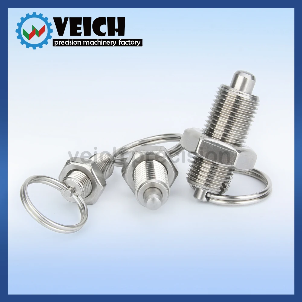 Spring Plunger Pins M8 Index Plunger With Ring Pull Spring Loaded ...