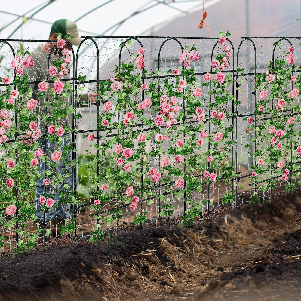 Garden Cucumber Trellis Climbing Arch Plants Support Detachable Outdoor U-Frame Trellis Vine Stand for Vegetable Fruit Flower