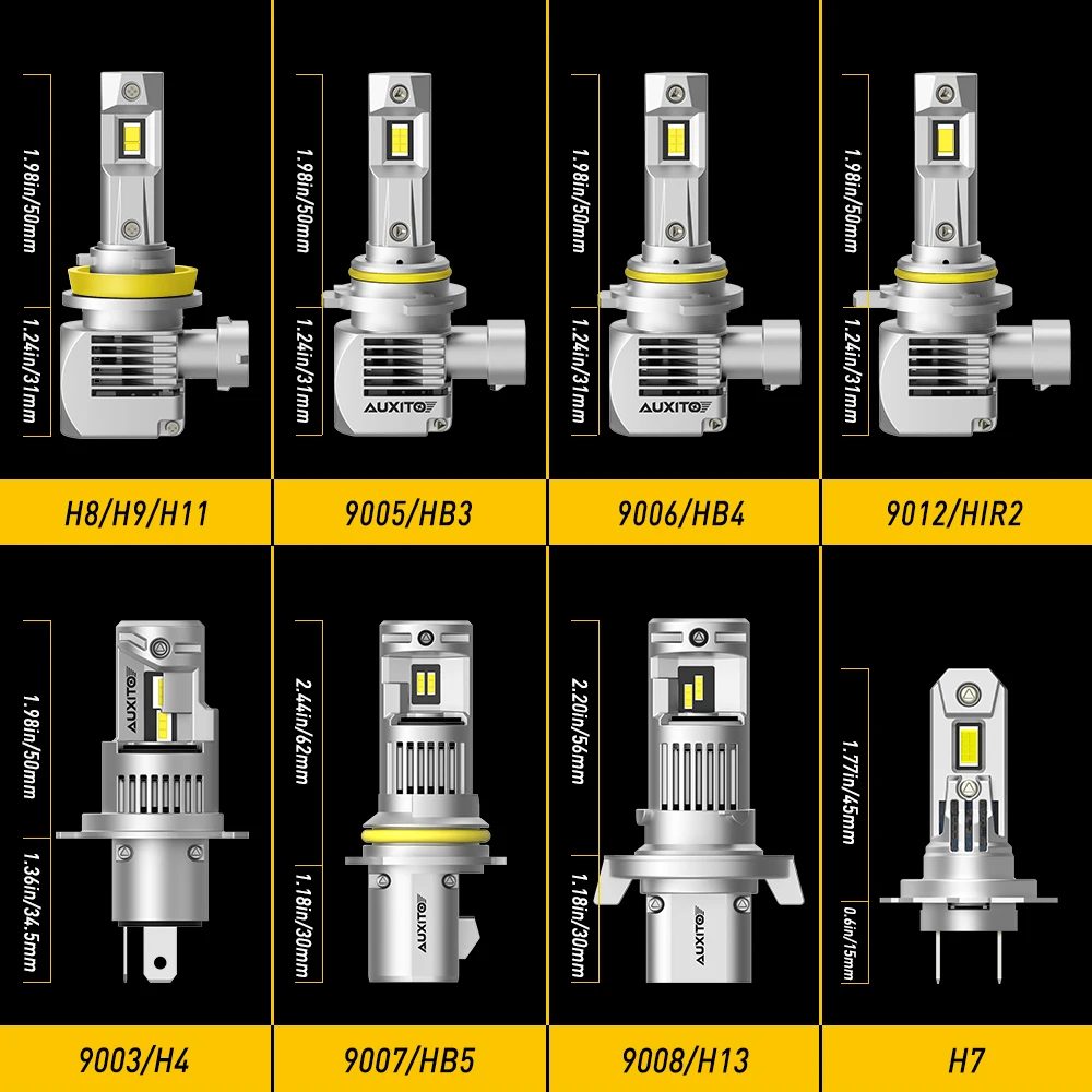 AUXITO LED Headlight Bulb H4 9003 H8 H11 9012 CANBUS 100W 20000LM 9005 Car Lamp for BMW Ford Benz Renault VW Audi led lights led bulbs led headlights led car lights led car headlights car headlamps