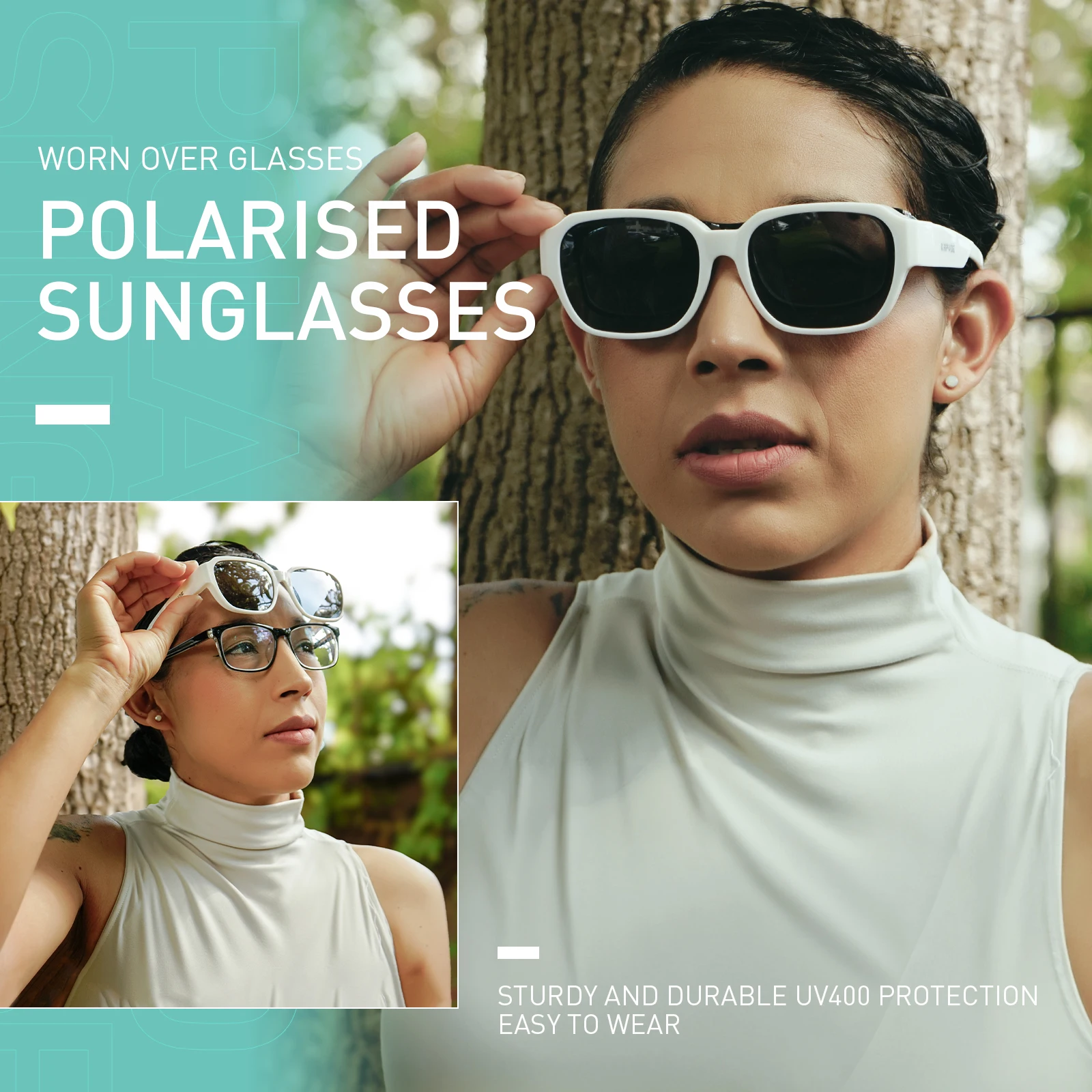 Kapvoe Fitover Sunglasses Oversized Square Polarized for Glasses Men Cycling Glasses Shades for Driving Fishing Bicycle Goggles