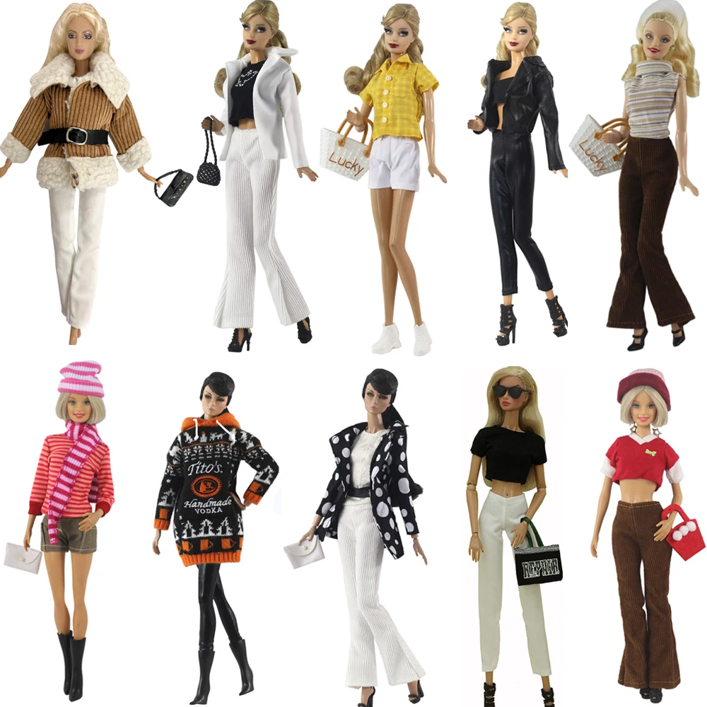 

NK One Set Doll Dress MIni Skirt Super Model Outfit Daily Wear For Barbie Clothes Doll Accessories Best Child Gift Toy JJ