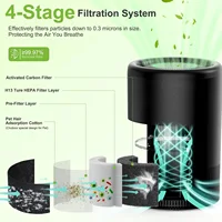 Pet Air Purifier for Home Allergies Pet Hair in Bedroom Covers Up to 360 ft² 3-in-1 Filter with HEPA Remove Dust Smoke Odor 3