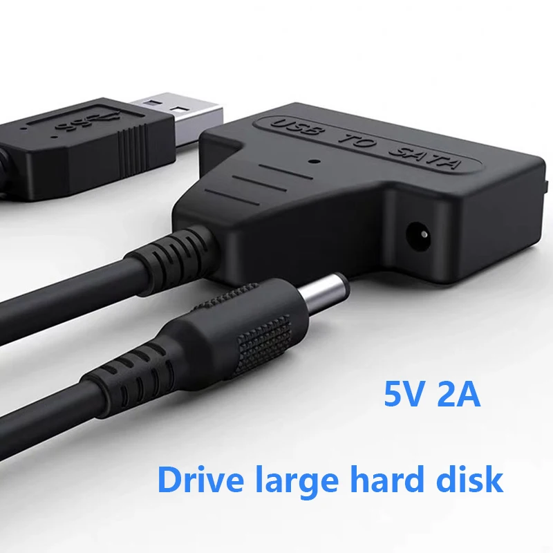 Câble Adaptateur SATA Vers USB 3.2 Pour Disque Dur 2,5"/3,5" - Alimentation 12V Incluse, Jusqu'à 6 To