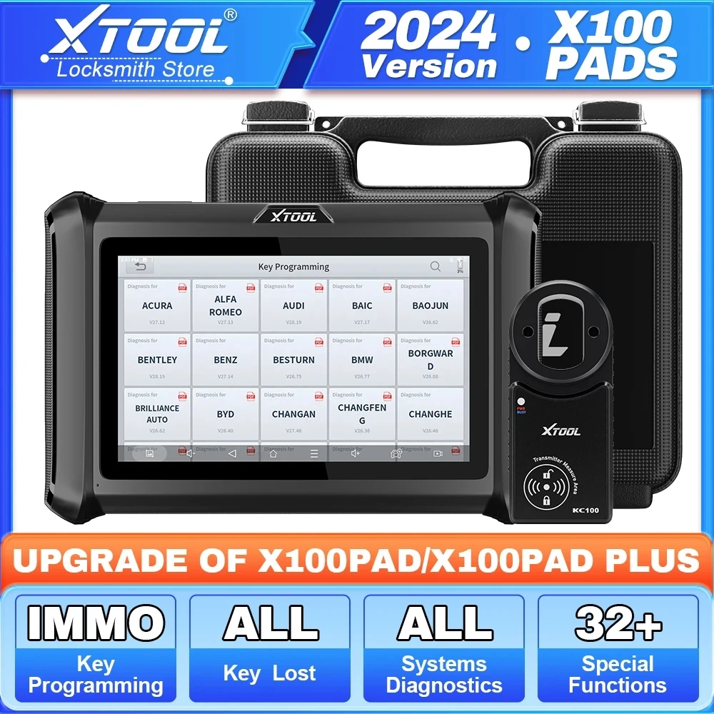 2024 XTOOL X100 PADS IMMO Key Programming Tool All Key Lost OBD2 All System Diagnostic Scaner Upgrade of X100PAD X100PAD2 EEPROM