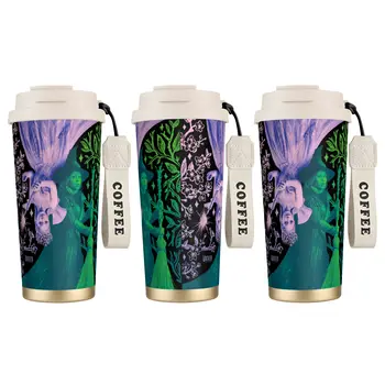 Stainless Steel Tumbler Wicked- For Good Glinda and Elphaba in Perfect Contrast Thermal Cup With Straws Bottle Large Coffee Mug