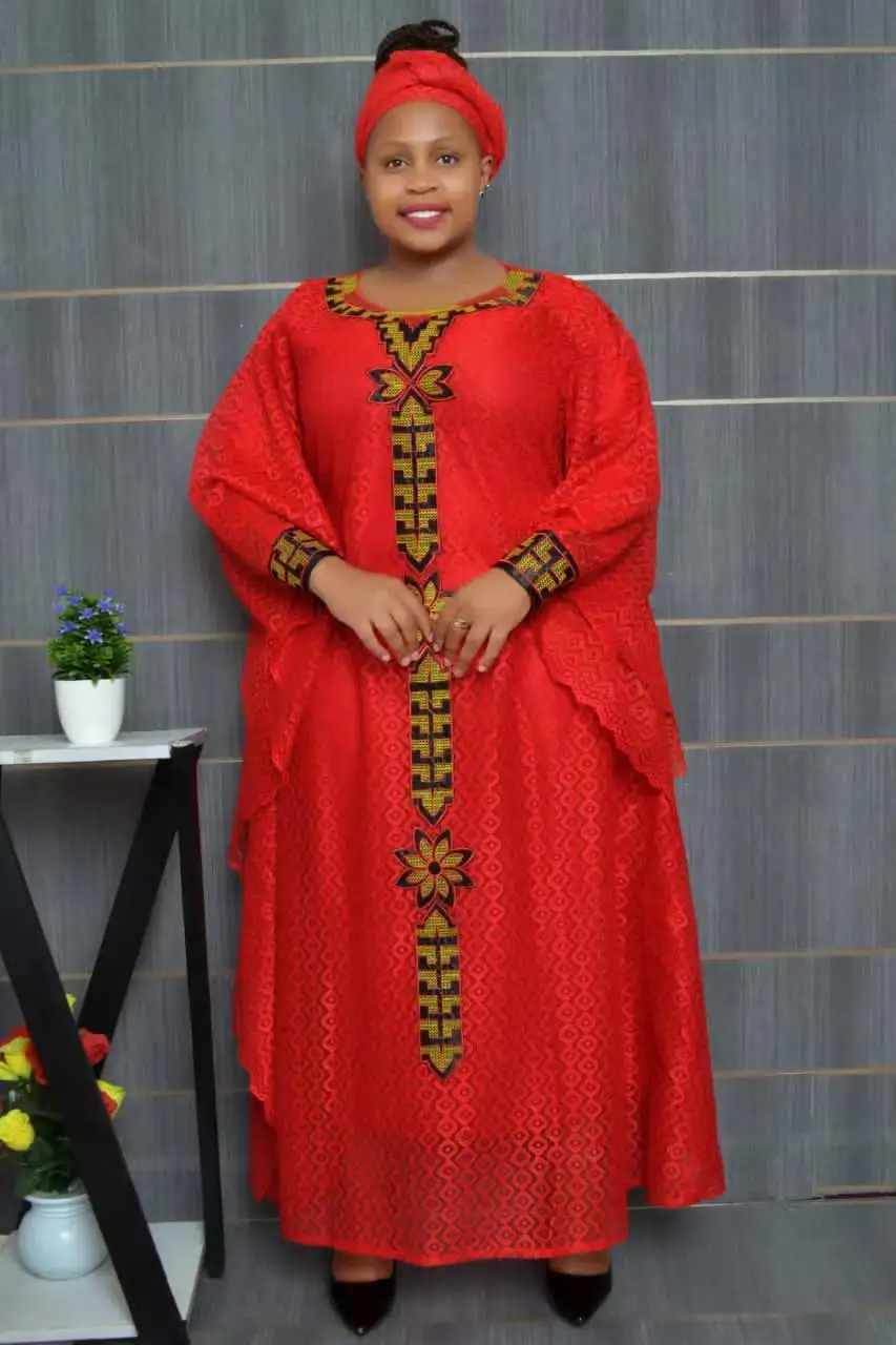 African Dress For Women Muslim Lace Boubou Dashiki Traditional Ankara Outfits Evening Gown