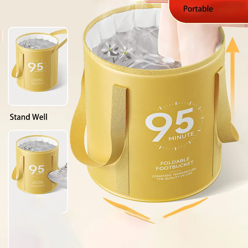 Household Foldable Foot Bath Bucket With Lid For Outdoor Travel Bathroom