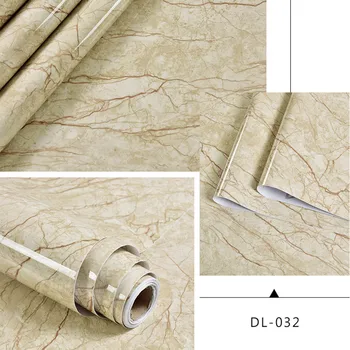 สติกเกอร์หินอ่อนห้องครัวฟิล์มกันน้ํามันเตากันน้ําความชื้น Self-Adhesive วอลล์เปเปอร์เคาน์เตอร์ตู้ Renovation กระเบื้อง 24