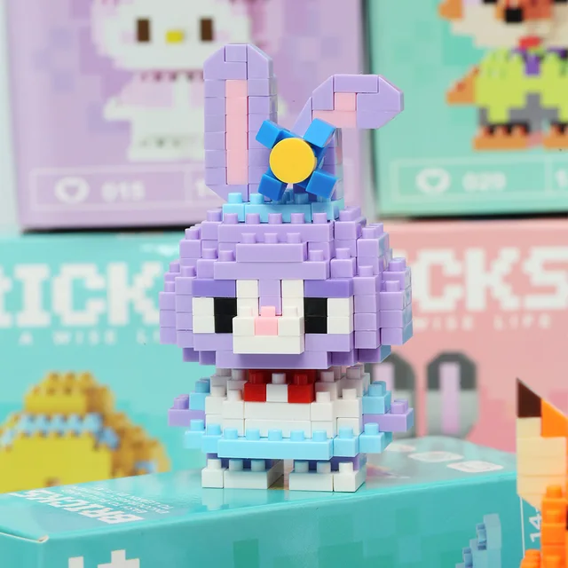 Disney Anime Princess Building Blocks Stitch Mickey Mouse mini Action toy Figures Blocks Toys Bricks Assemble Toys Kids Gifts 6