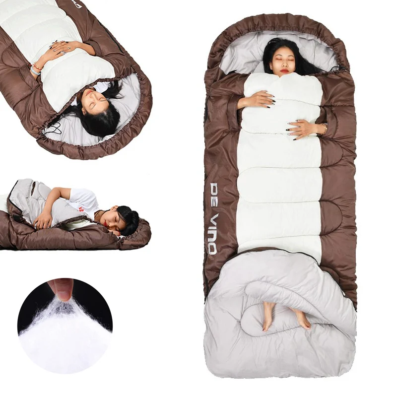 겨울 침낭 초대형공간 침낭 손 신축 자유 캠핑침낭