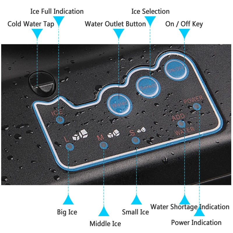Commercial Ice Machine 25KG Desktop Multifunctional Bucket of Water Automatic Ice Machine Bullet-shaped Round Home Appliance countertop ice maker