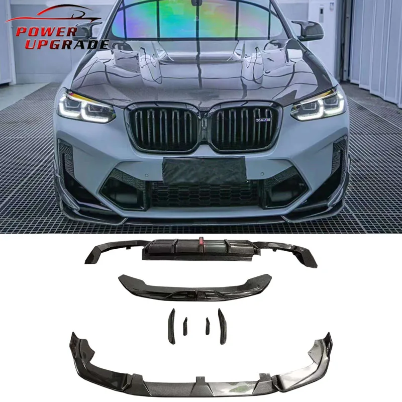 

For BMW X3M F97 X4M 2022 AE Style Carbon Fiber Front bumper Front Lip Rear Diffuser Rear Spoiler Rear Trunk Wing Front Canards