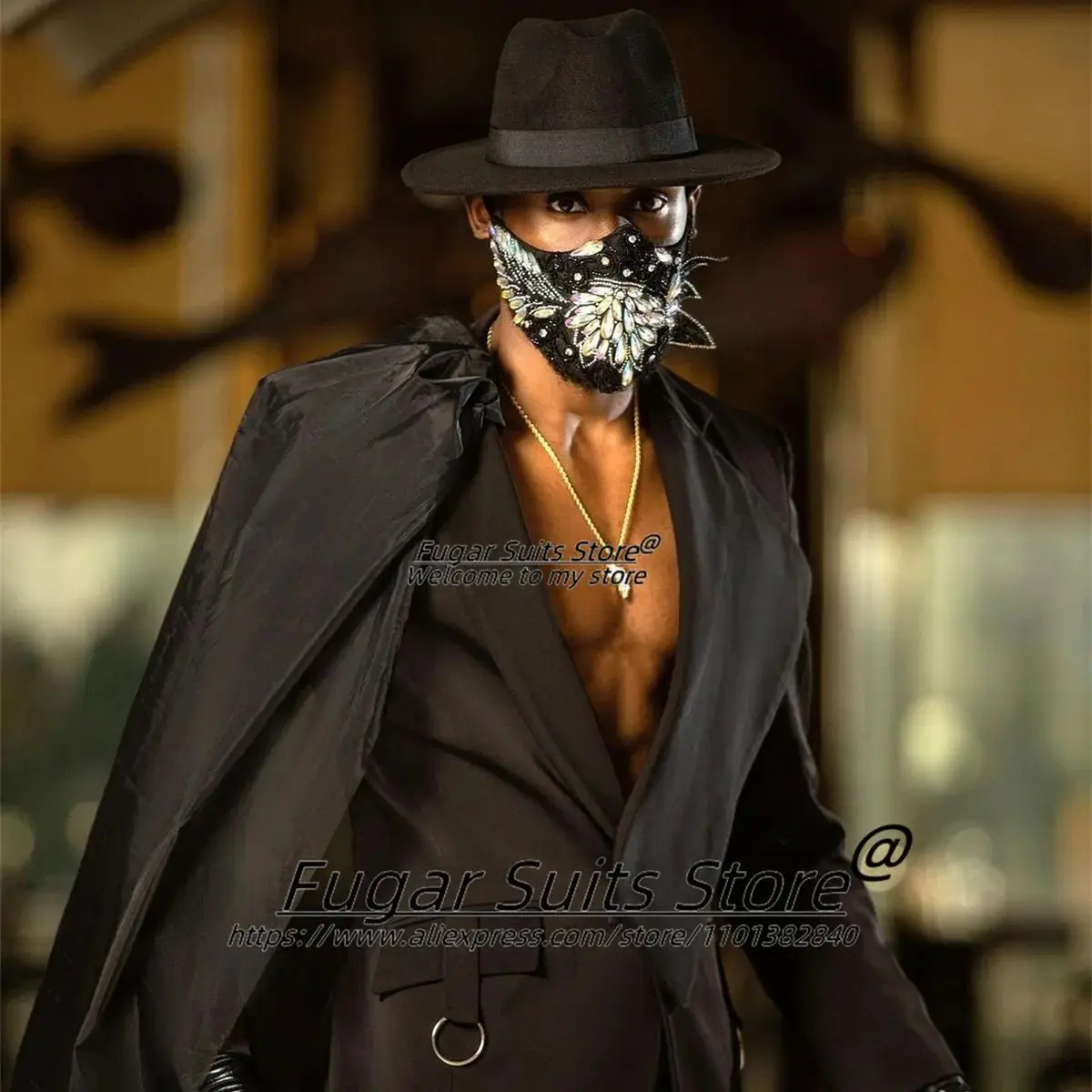 Модные черные мужские костюмы для выступлений