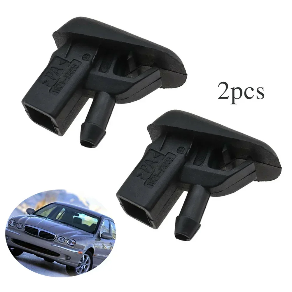 2pcs Black Plastic Car Windscreen Washer Jet Spray Nozzles Fit For Jaguar X-Type 2001-2010 C2S 16868 Car Accessories front wiper washer nozzle