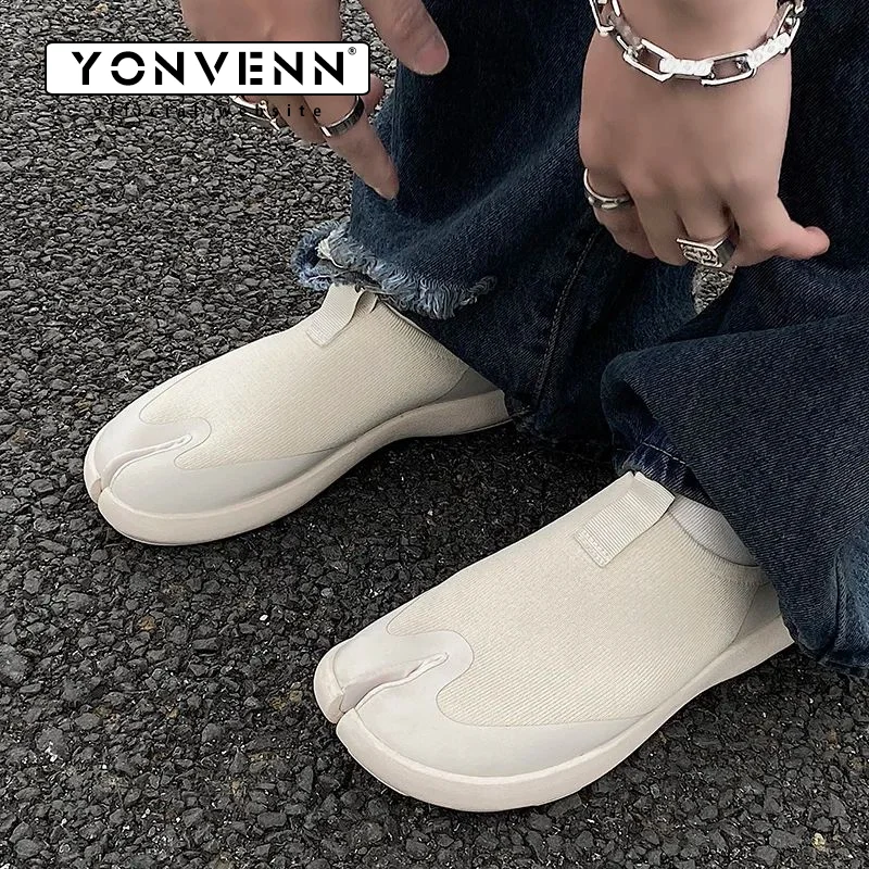 Split toe shoes For men and women breathable For summer 2025 knit Mules couples soft soled casual tabi slippers trendy