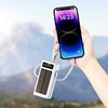 Xiaomi 100000mAh Thicken Solar Power Bank Big capacity Built-in Cables External Battery LED Light Power Bank for iPhone Huawei 6