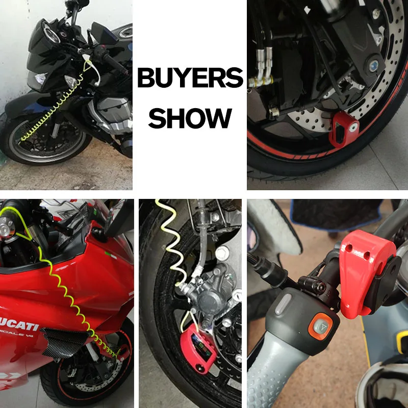 Waterproof Anti-Theft Motorcycle Disc Brake Alarm Lock with Bag and Reminder Rope - Free Shipping
