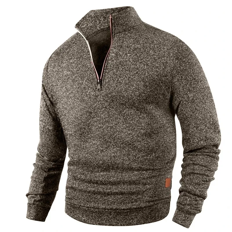 Animal Game Men's Half Zipper Sweatshirts Long Sleeve Solid Pullover Turtleneck Streetwear Warm Jacket Sport Coats Outerwear