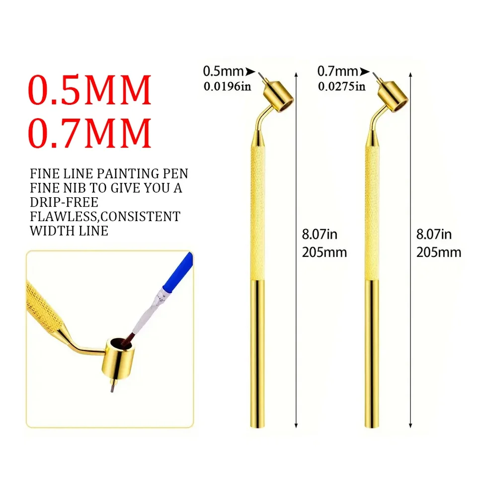 2X(Stylo De Peinture à Ligne Fine InclinéE, Stylo Applicateur De