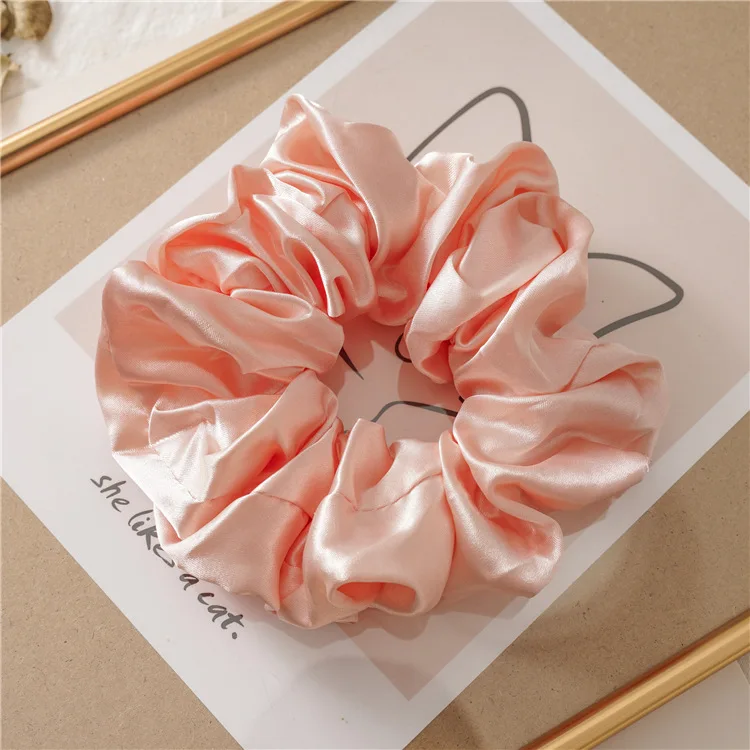 wide headbands for women INS Fashion Handmade Elastic Rope Ribbon Hair Scrunchies Trendy Pure Color Cotton Silk Cloth Smooth Bands Women Girls Gift korean hair clips