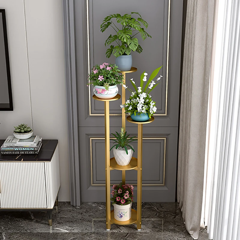 

Nordic Floor Multi-layer Plant Shelves Indoor Home Balcony Decoration Stand Wrought Iron Living Room Simple Flowerpot Shelves