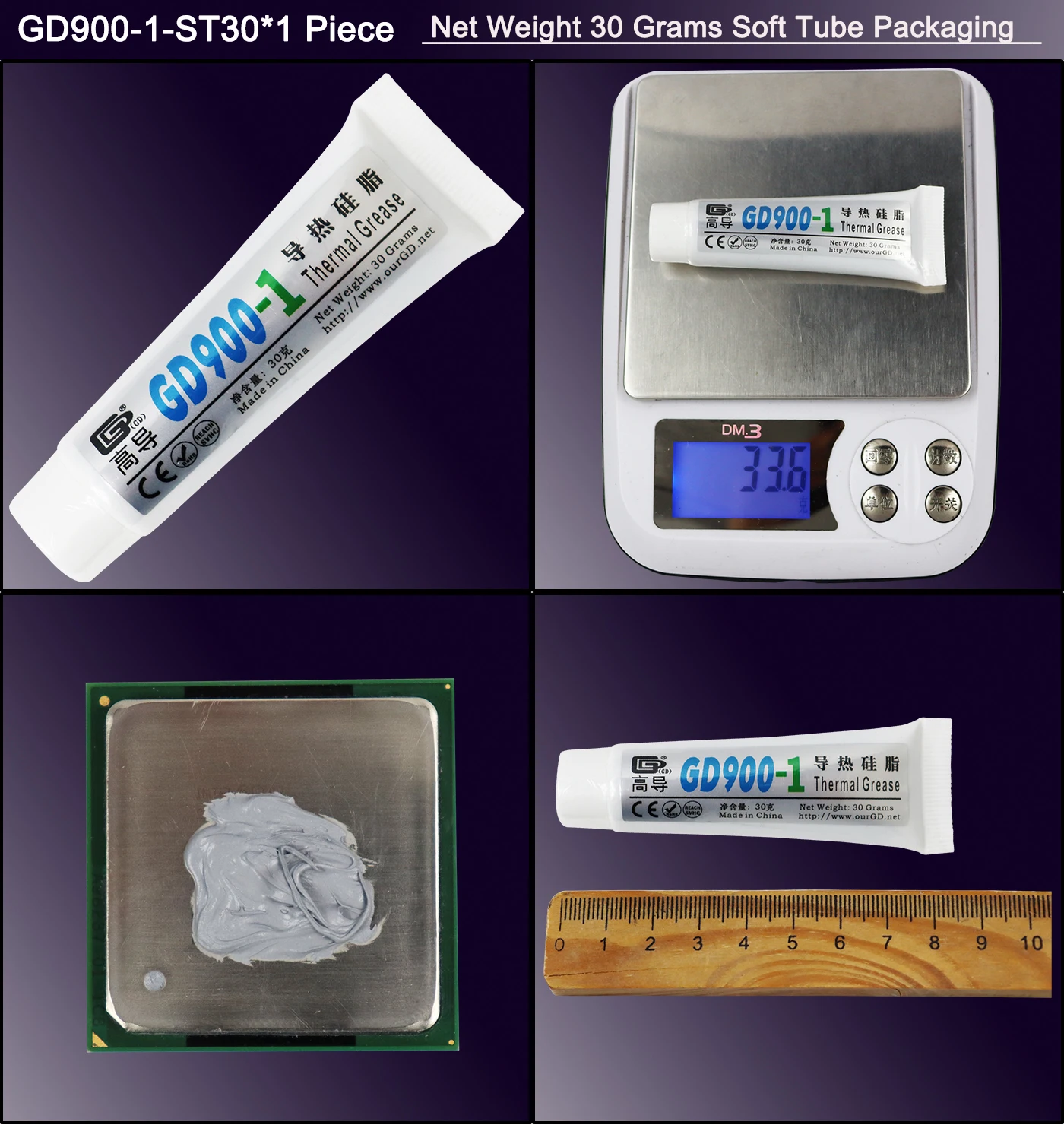 Graxa condutora térmica para CPU GPU, gesso