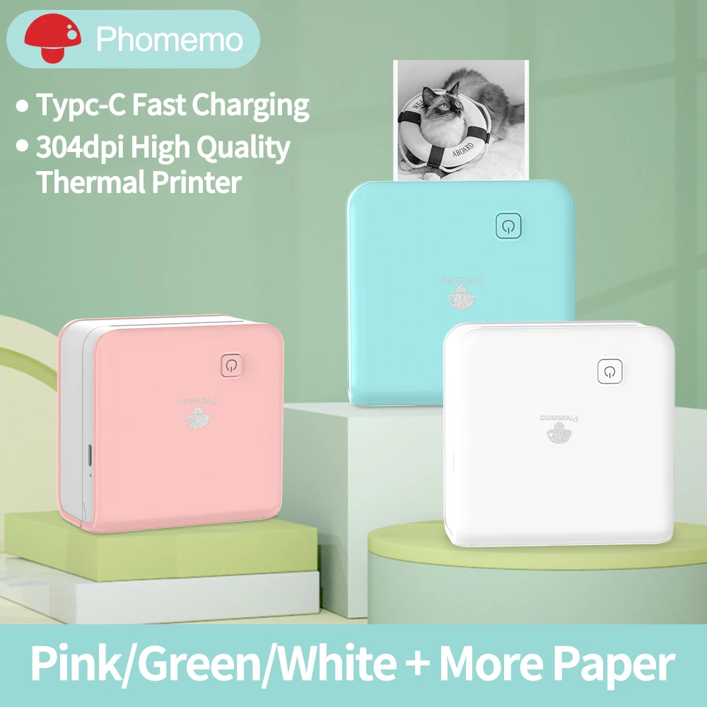 

Phomemo M02Pro Wireless Printer 304dpi Thermal Sticker Printer Bluetooth-Compatible Anime Photo Impresora Fit for iOS&Android