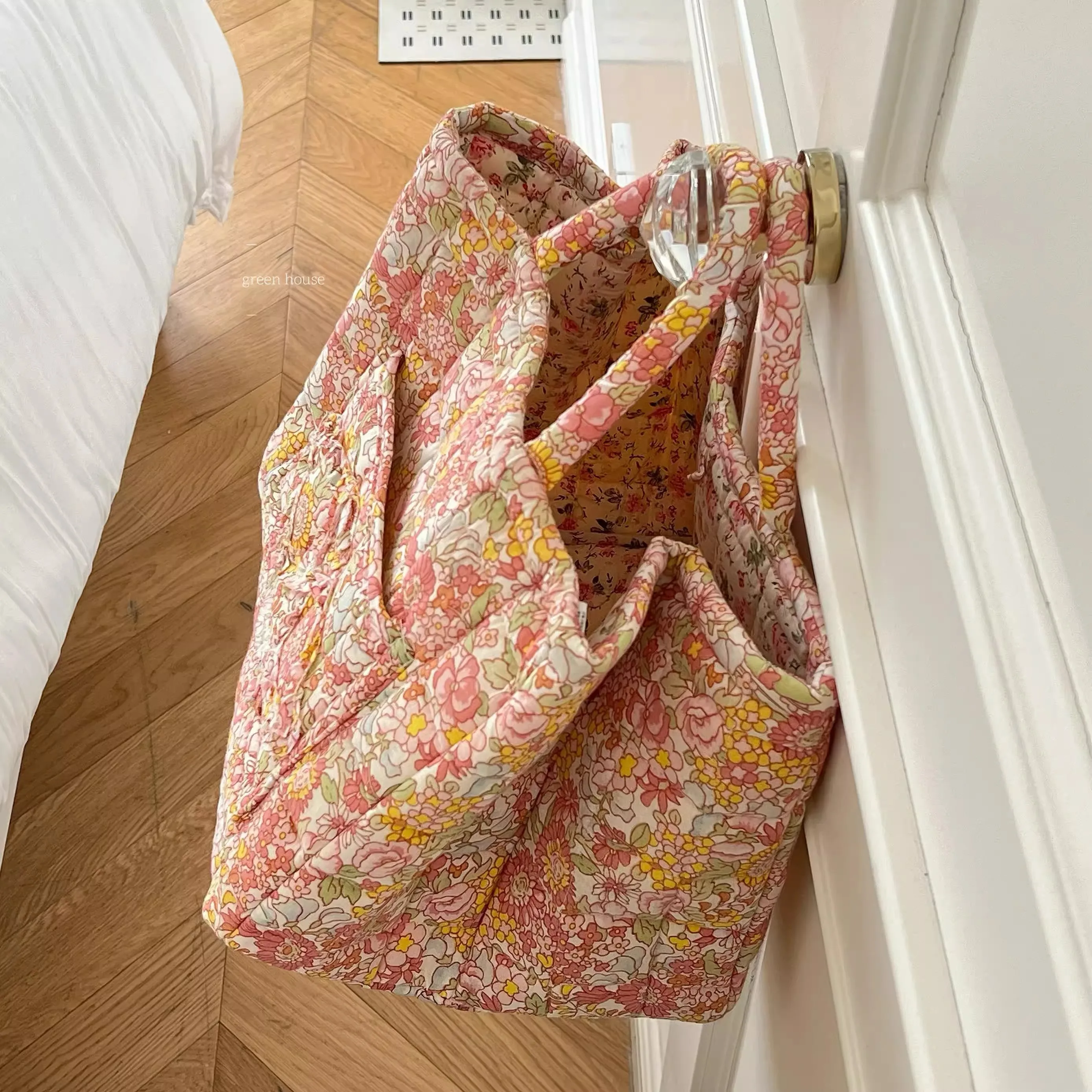 Sweet Floral Women's Bento Handbags Retro Patchwork Ladies Tote Shoulder Bags Retro Flower Female Storage Shopper Bag Purse