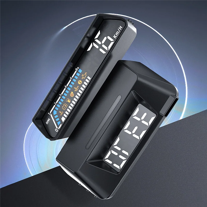 1 Piece S100 Dual Display HUD Head-Up Display Black Plastic Vehicle Instrument Transmission Oil Temperature Monitoring