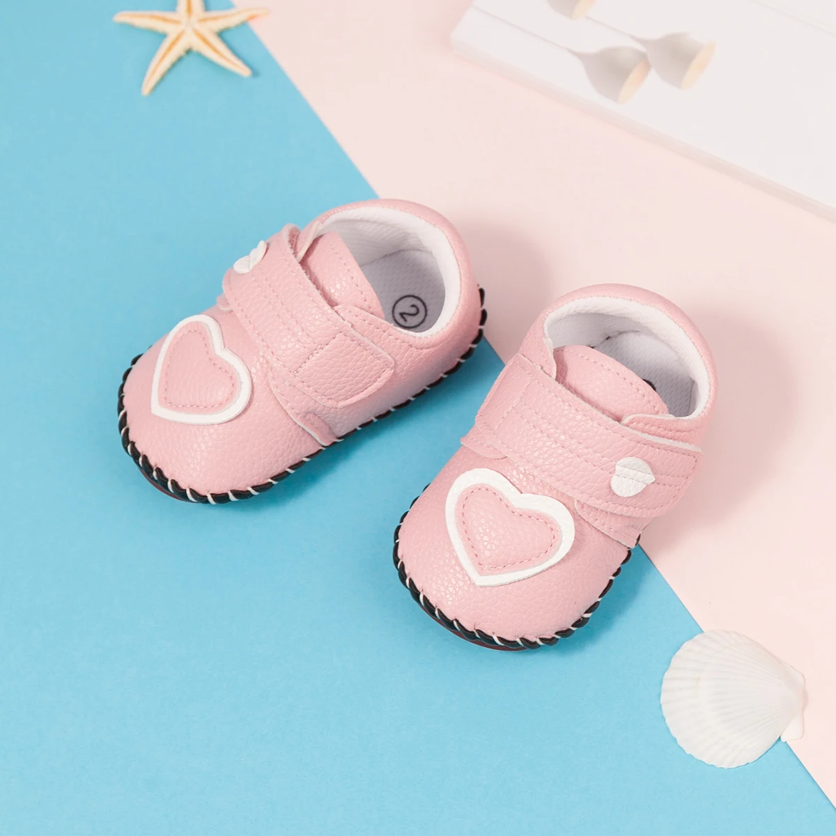 Nette Cartoon Baby Junge Mädchen Leder Casual Sneaker Exquisite Blume Herz Gestreiften Erste Wanderer Gummi Weiche Anti-slip Flache sohle – Detail 13