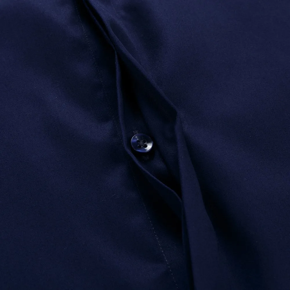 Men's Wedding Dress Shirts Hidden Buttons Long Sleeve Solid French Cuff Without Pocket Comfortable Cotton Non-iron Shirt
