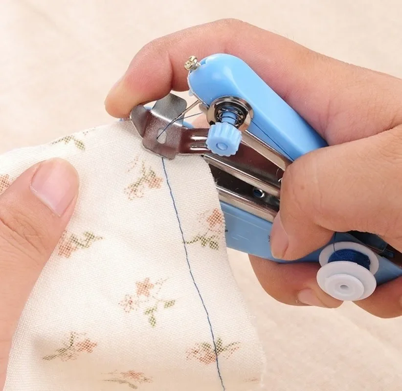 Mini Sewing Machine Manual Handy Needlework Tailor handheld Cordless Tool Stitch Clothes Fabric DIY Sew Cord Machine Household