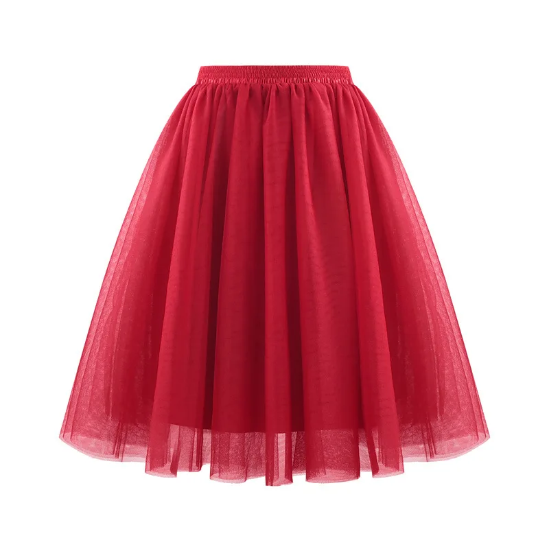 Spring Summer Mini Tulle Skirt Women New High Waist Short Pleated Skirt Solid Color Female Black Green Mesh Casual Skirt Lady 6