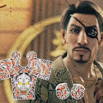 Goro Majima Yakuza Adesivi per tatuaggi temporanei Costume cosplay Realistico impermeabile per premi arcade