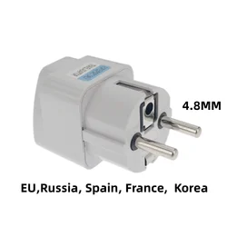 Universal EU Power Plug Adapter - International Travel Converter for AU, UK, US to Euro Outlets (White)