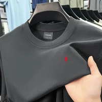 T-shirt à manches courtes en coton soyeux respirant haut de gamme pour homme, collection été, marque Pony, décontracté, col rond 4