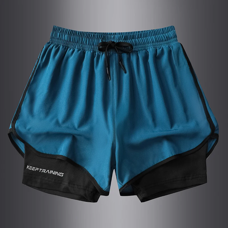 2024 Sport Shorts Men Sportswear Double-deck Running Shorts 2 In 1 Beach Bottoms Summer Gym Fitness Training Jogging Short Pants