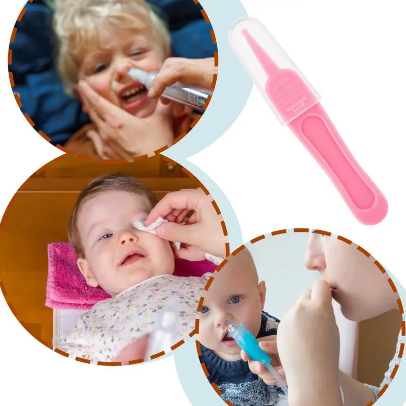 Kid Booger Picker Round-Head Ear Nose Navel Cleaner Clip Safe & Easy Nose And Ear Gadget With Clear Cover Relieves Stuffy