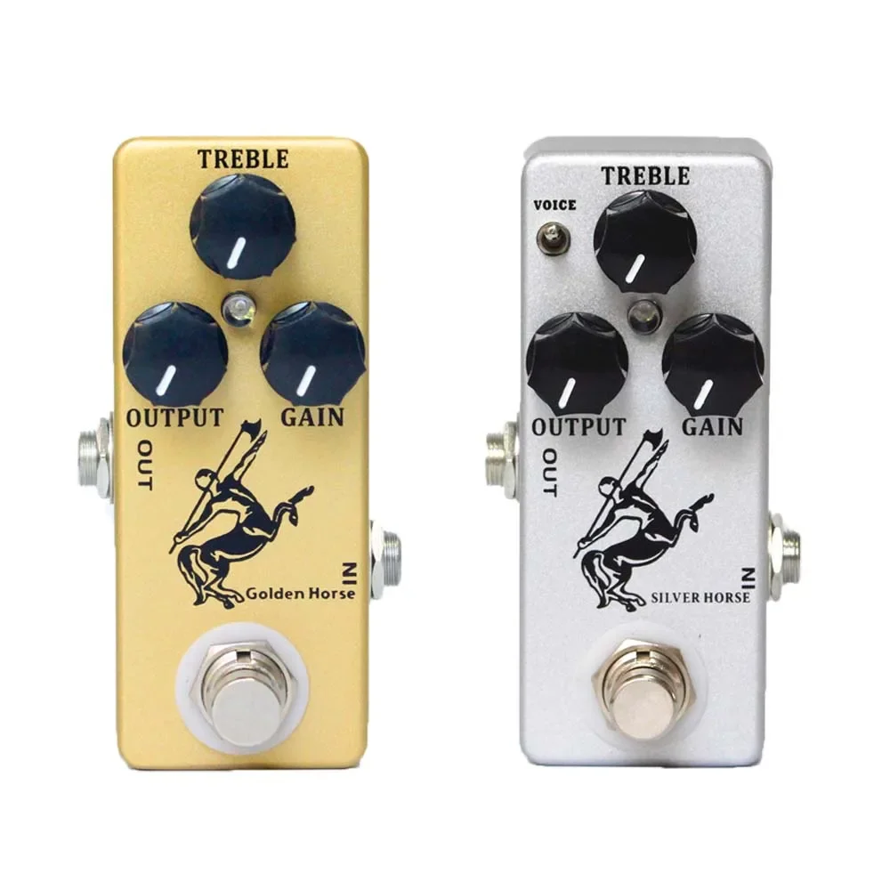 MOSKY Golden/Silver Horse Overdrive Pedal with True Bypass in Metal Shell