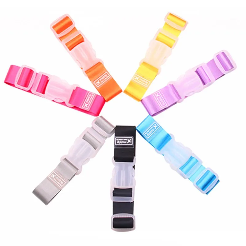 8 Colors Adjustable Nylon Lock Travel Luggage Straps belt protective travel accessories suitcase packing belt hanging buckle luggage strap