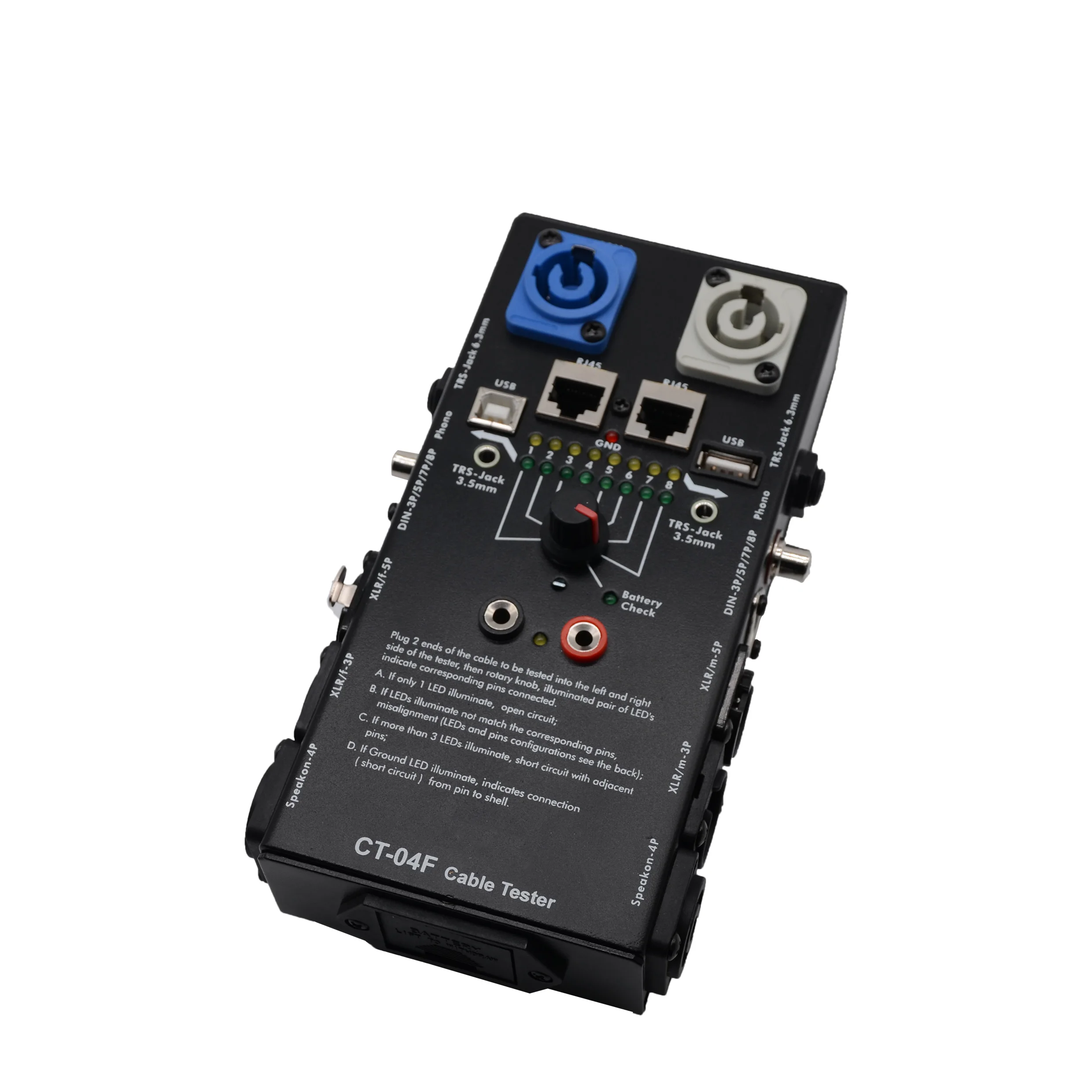 

Тестер кабеля точности Pro Audio CT-04F, новый дизайн, RJ45 сеть Lan