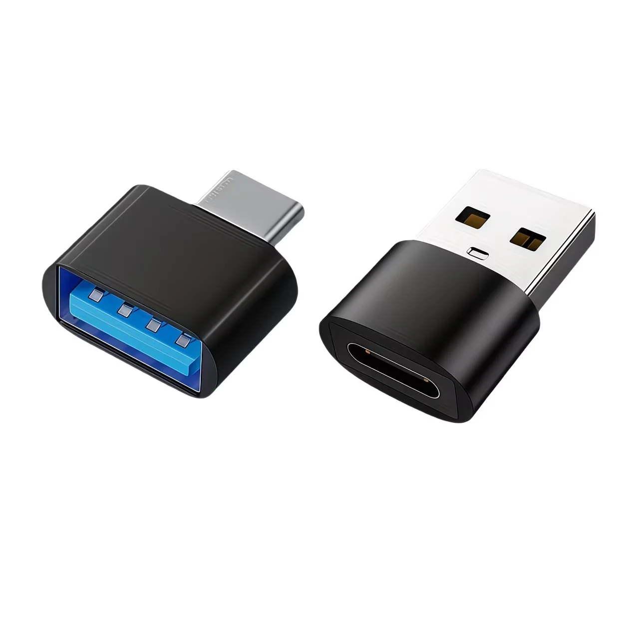 USB-C 어댑터 세트 (C형 수-2.0형 암 충전 어댑터 포함); 세트에 포함된 C형-USB 어댑터는 알루미늄 쉘이 사용됩니다. 4개입.