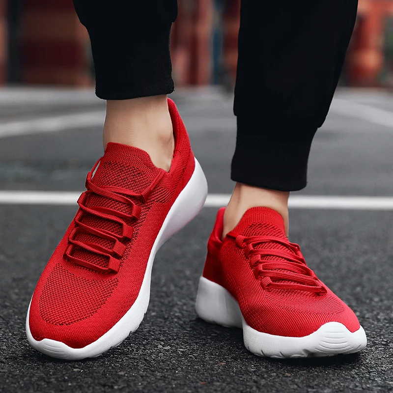 Men Tennis Shoes Breathable Top Mesh Male Sport Shoes Slip-on Boys Fashion Footwear Sneakers Outdoor Flats Tenis Hombre