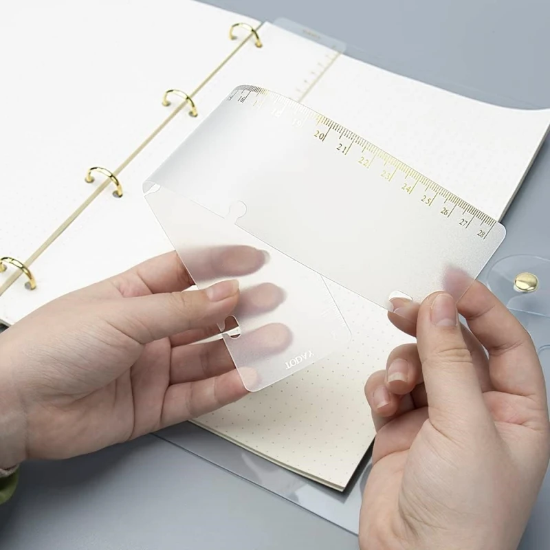 Drawing Ruler Paper Bookmark 10PCS Binder Divider Ruler A5 A6 Tab Dividers Binder Gilding Index Bookmark Ruler Set Loose Leaf Rings Notebook Dividers Rulers