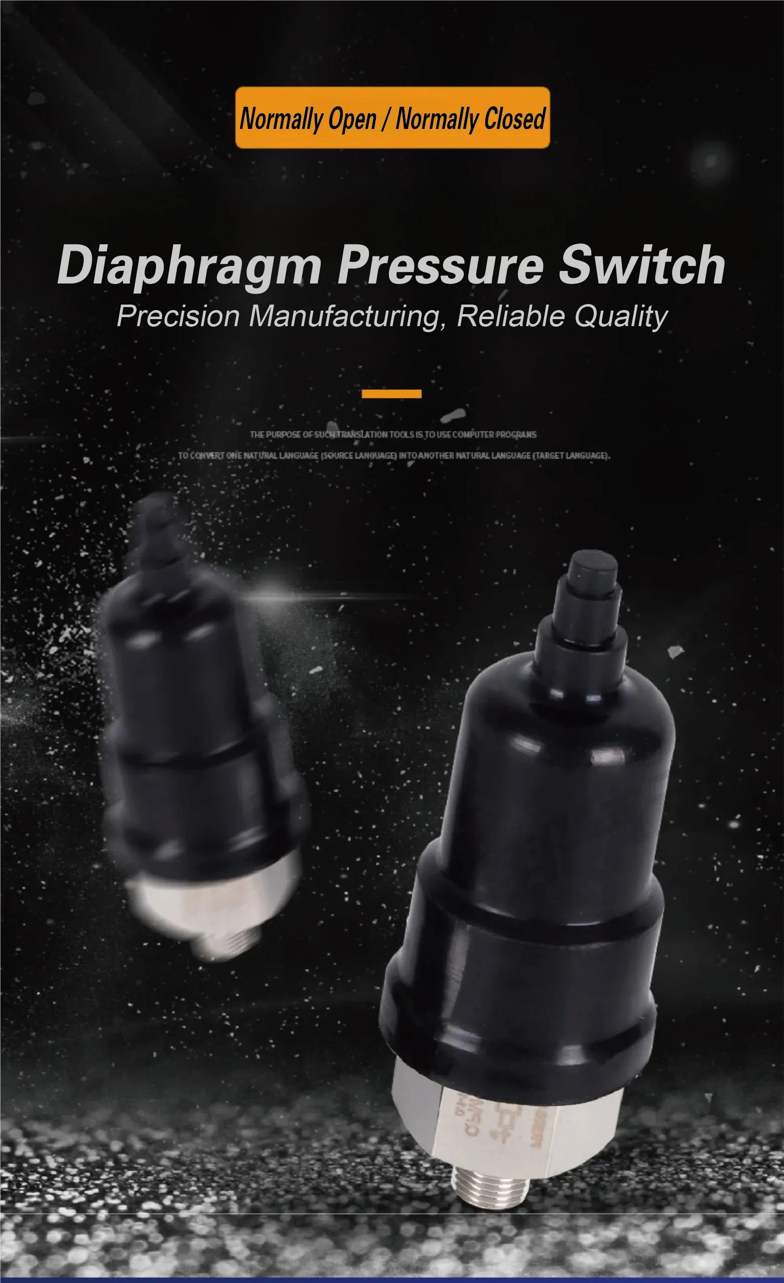 QPM11-NO NC Air Compressor Pressure Switch Pneumatic Diaphragm Type Adjustable N